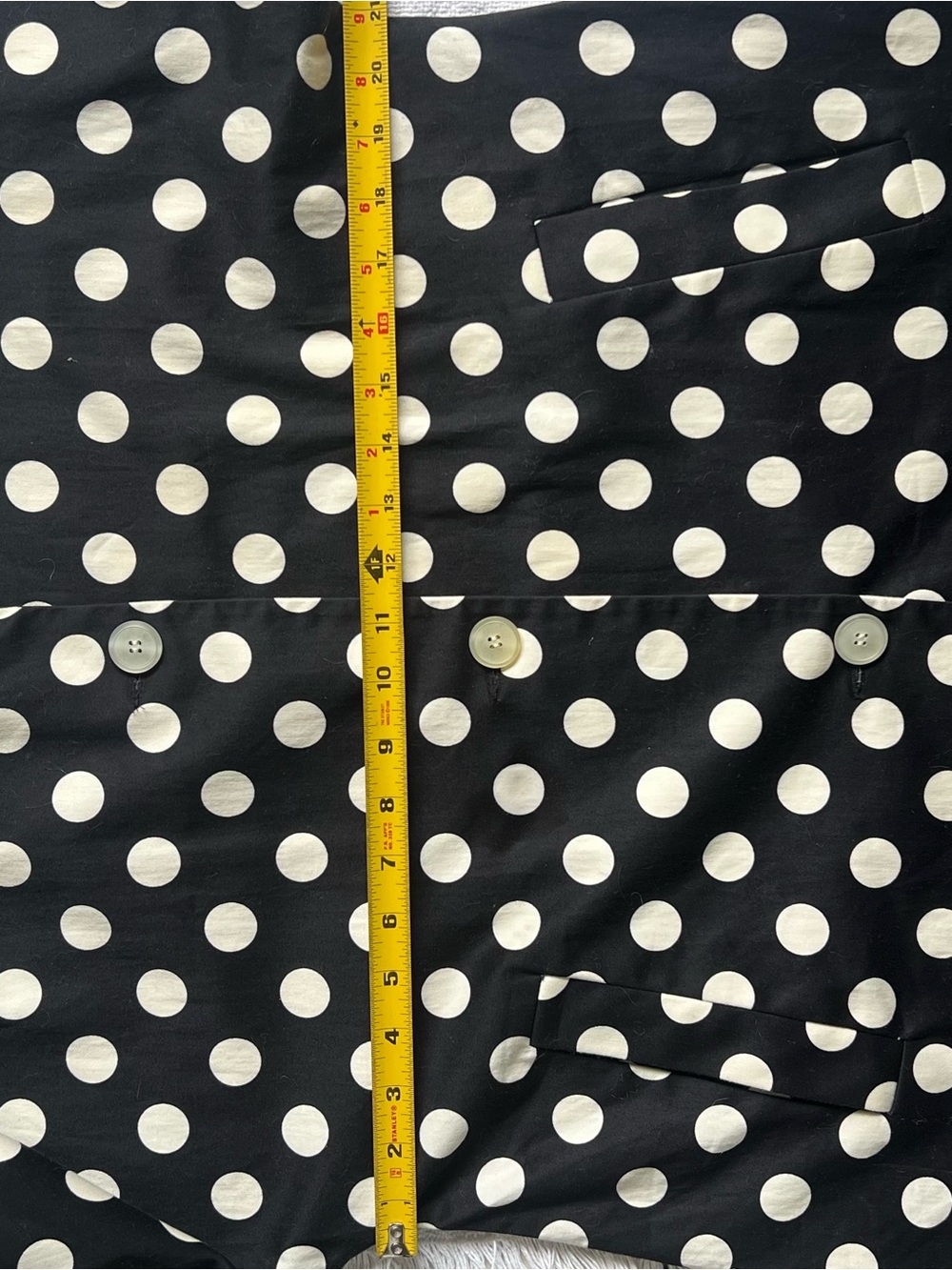 Marimekko Black with Cream Polka Dot Short Coat. Size 6 (38) - Picture 6 of 7